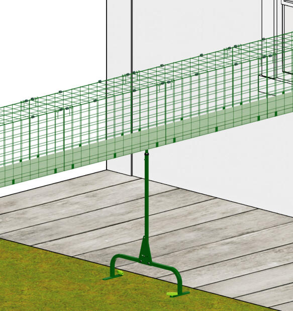 Gros plan sur le support du tunnel du catio